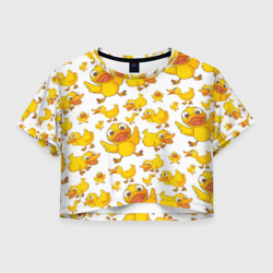 Женская футболка Crop-top 3D Yellow ducklings