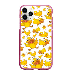 Чехол для iPhone 11 Pro Max матовый Yellow ducklings