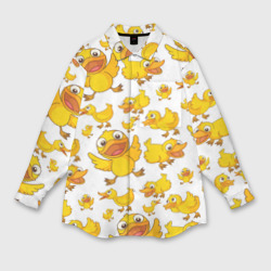 Мужская рубашка oversize 3D Yellow ducklings