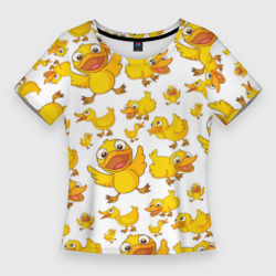 Женская футболка 3D Slim Yellow ducklings