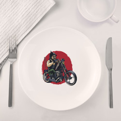 Набор: тарелка + кружка Biker red sun - фото 2