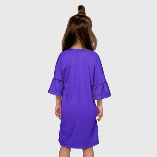 Детское платье 3D с принтом Противогаз и Брызги чернил, вид сзади #2