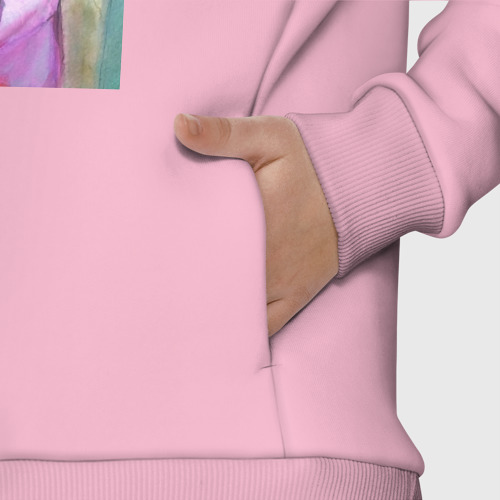 Детское худи Oversize хлопок Портрет Барби - Марго Робби, цвет светло-розовый - фото 8