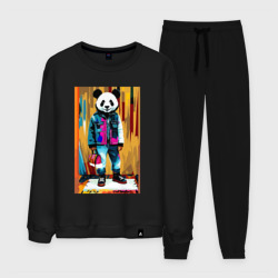 Мужской костюм хлопок Funny Panda - pop art