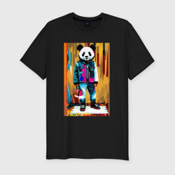 Мужская футболка хлопок Slim Funny Panda - pop art