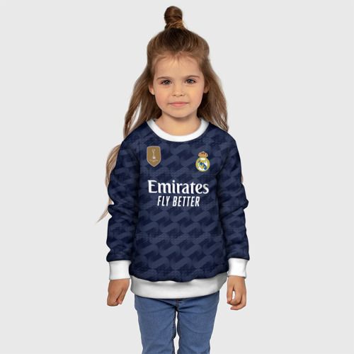 Детский свитшот 3D Беллингем Реал Мадрид форма 23-24 гостевая, цвет 3D печать - фото 7