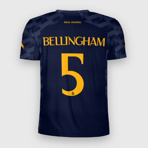 Мужская футболка 3D Slim Беллингем Реал Мадрид форма 23-24 гостевая, цвет 3D печать - фото 2