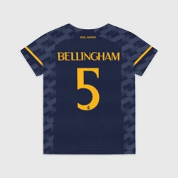 Детская футболка 3D Беллингем Реал Мадрид форма 23-24 гостевая
