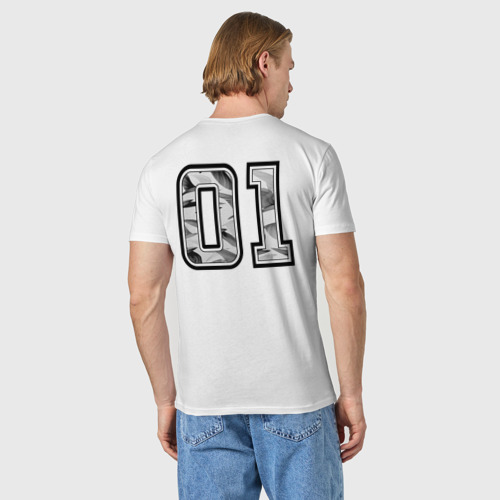 Мужская футболка хлопок Год рождения номер регион 01, цвет белый - фото 4