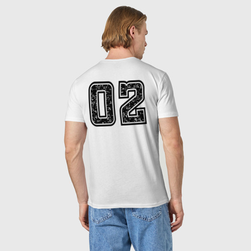 Мужская футболка хлопок Год рождения номер регион 02, цвет белый - фото 4