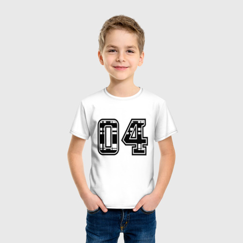 Детская футболка хлопок Год рождения номер регион 04, цвет белый - фото 3