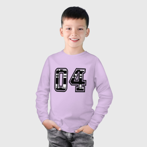 Детский лонгслив хлопок Год рождения номер регион 04, цвет лаванда - фото 3