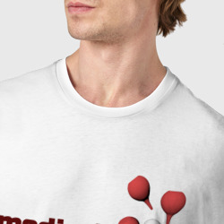 Футболка с принтом Медицинское жонглирование для мужчины, вид на модели спереди №4. Цвет основы: белый