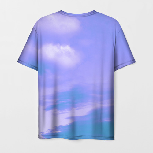 Мужская футболка 3D с принтом Сиреневое небо, вид сзади #1