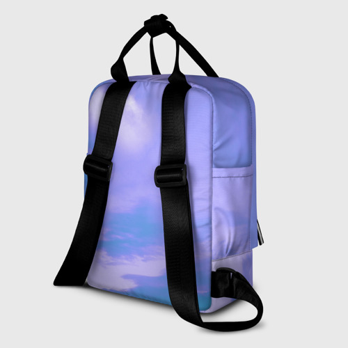 Женский рюкзак 3D с принтом Сиреневое небо, вид сзади #1
