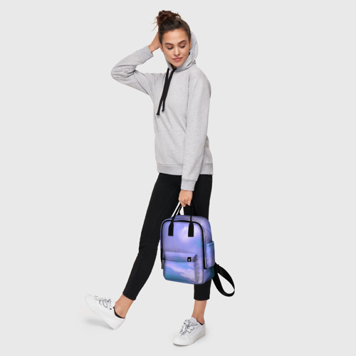 Женский рюкзак 3D с принтом Сиреневое небо, фото #4