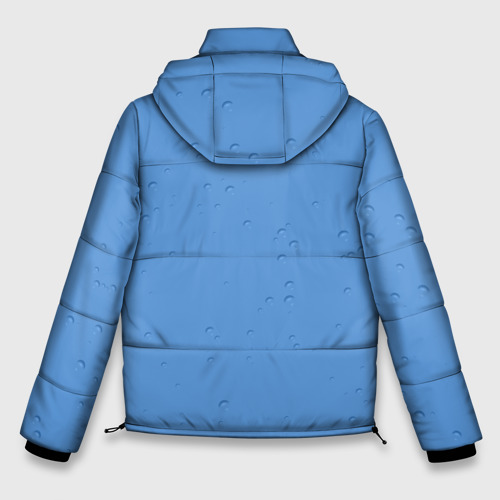 Мужская зимняя куртка 3D с принтом Дождевые капли, вид сзади #1