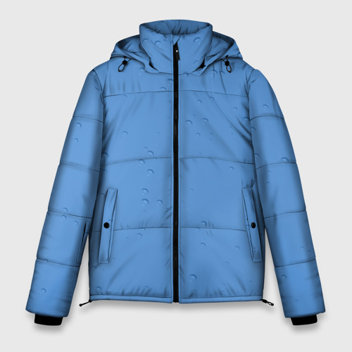 Мужская зимняя куртка 3D с принтом Дождевые капли, вид спереди #2