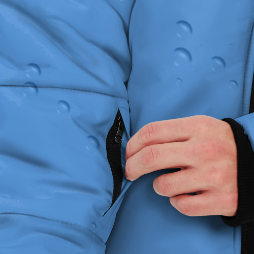 Мужская зимняя куртка 3D с принтом Дождевые капли, вид сбоку #3