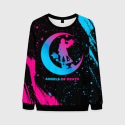 Мужской свитшот 3D Angels of Death - neon gradient