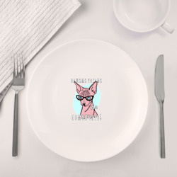 Набор: тарелка + кружка Кошка сфинкс с прикольной надписью - фото 2