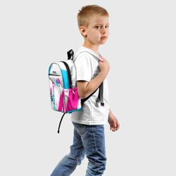 Детский рюкзак 3D Blue Exorcist neon gradient style: надпись, символ - фото 2
