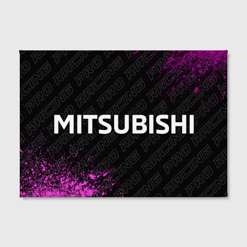 Холст прямоугольный Mitsubishi pro racing: надпись и символ, цвет 3D печать - фото 2