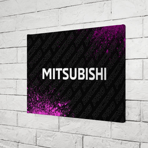 Холст прямоугольный Mitsubishi pro racing: надпись и символ, цвет 3D печать - фото 3