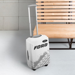 Чехол для чемодана 3D Ford Speed на светлом фоне со следами шин: символ сверху - фото 2