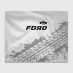Плед 3D Ford Speed на светлом фоне со следами шин: символ сверху