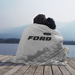Плед 3D Ford Speed на светлом фоне со следами шин: символ сверху - фото 2
