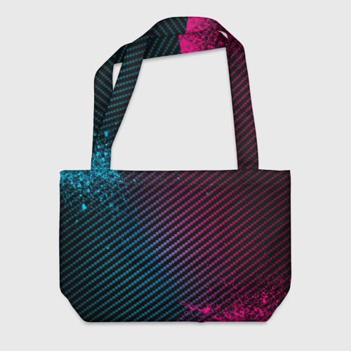 Пляжная сумка 3D Honda - neon gradient: надпись и символ - фото 2