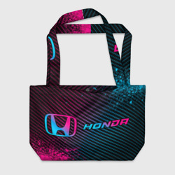 Пляжная сумка 3D Honda - neon gradient: надпись и символ