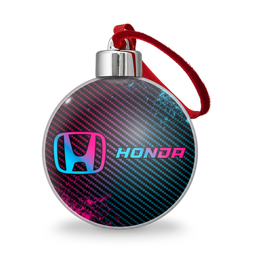 Ёлочный шар Honda - neon gradient: надпись и символ