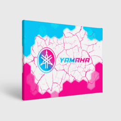 Холст прямоугольный Yamaha neon gradient style: надпись и символ
