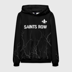 Мужская толстовка 3D Saints Row glitch на темном фоне: символ сверху
