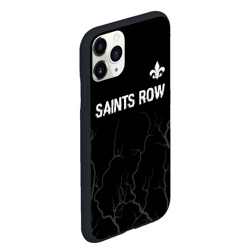 Чехол для iPhone 11 Pro Max матовый Saints Row glitch на темном фоне: символ сверху - фото 2