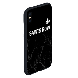 Чехол для iPhone XS Max матовый Saints Row glitch на темном фоне: символ сверху - фото 2
