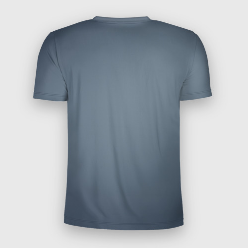 Мужская футболка 3D Slim с принтом Мордочка маленького енота, вид сзади #1