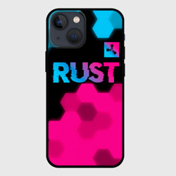 Чехол для iPhone 13 mini Rust - neon gradient: символ сверху