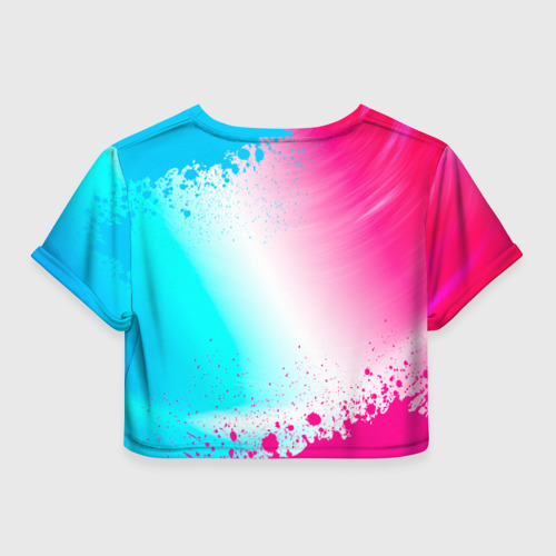 Женская футболка Crop-top 3D Apex Legends neon gradient style, цвет 3D печать - фото 2