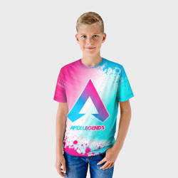 Детская футболка 3D Apex Legends neon gradient style - фото 2