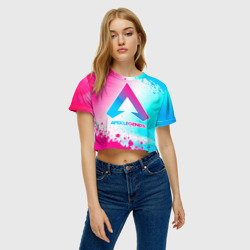 Женская футболка Crop-top 3D Apex Legends neon gradient style - фото 2