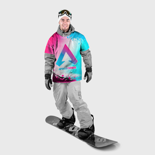 Накидка на куртку 3D Apex Legends neon gradient style, цвет 3D печать - фото 3