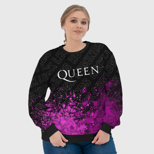 Женский свитшот 3D Queen rock Legends: символ сверху, цвет 3D печать - фото 6