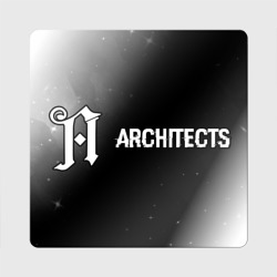 Магнит виниловый Квадрат Architects glitch на темном фоне: надпись и символ