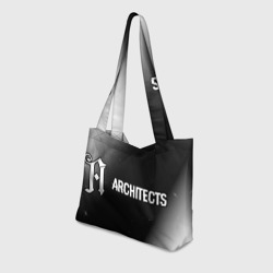 Пляжная сумка 3D Architects glitch на темном фоне: надпись и символ - фото 2