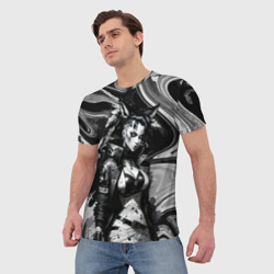 Мужская футболка 3D Девушка-оборотень - искусство - фото 2