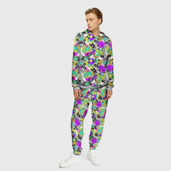 Мужской костюм с толстовкой 3D Разноцветный узор с буквами и абстрактными фигурами - фото 2