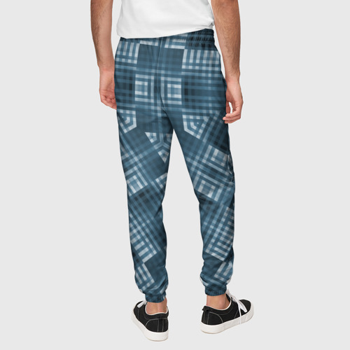 Мужские брюки 3D с принтом Геометрические фигуры в темных цветах, вид сзади #2